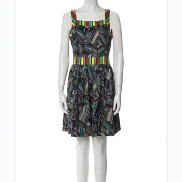 Duro Olowu Printed Cotton Mini Dress | Black/Multi | Size 6 - Picture 1 of 6